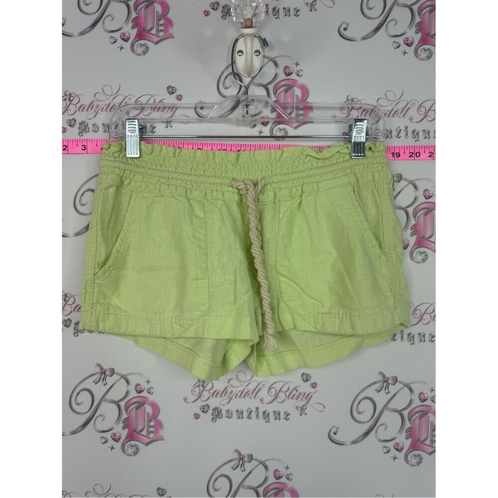 Roxy Light Lime Drawstring Athletic Shorts
